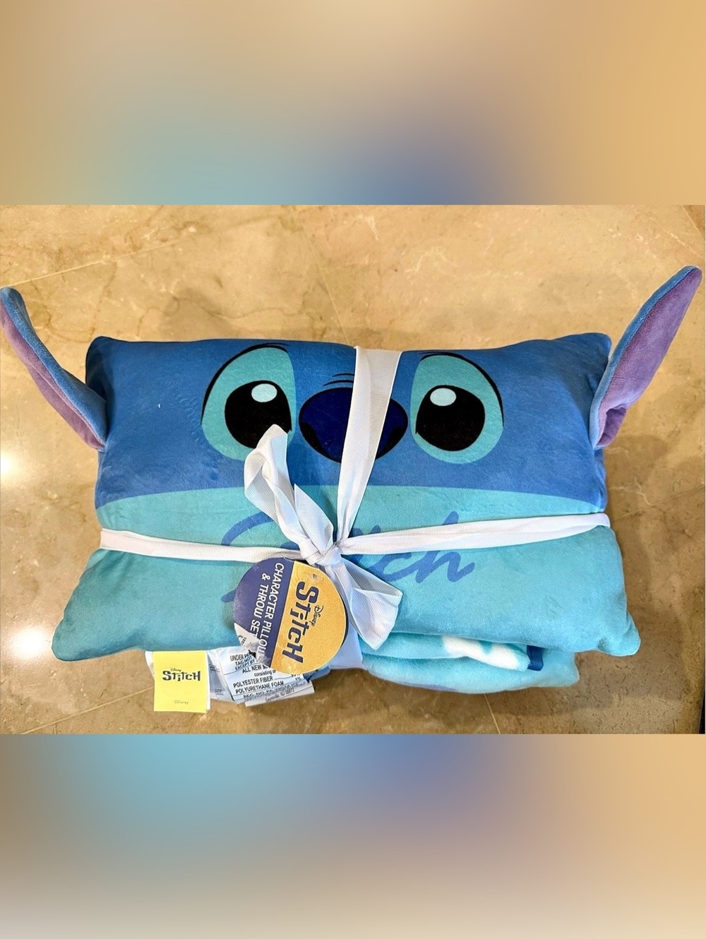 New Disney Stitch Character Pillow and Throw Set